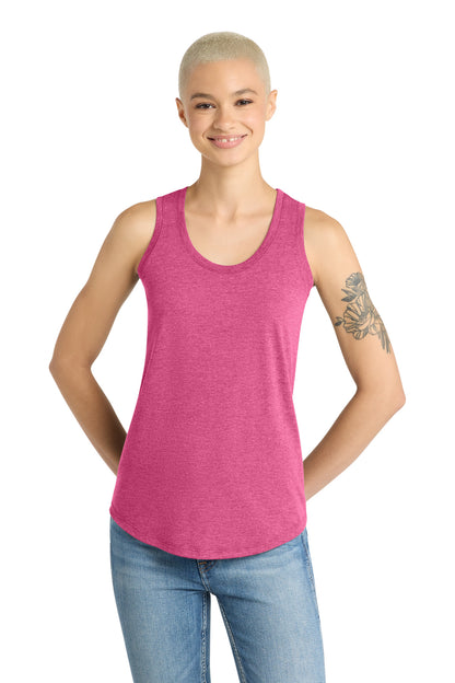 District Women's Perfect Tri Racerback Tank DM138L Fuchsia Frost