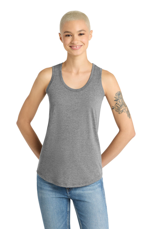 District Women's Perfect Tri Racerback Tank DM138L Grey Frost