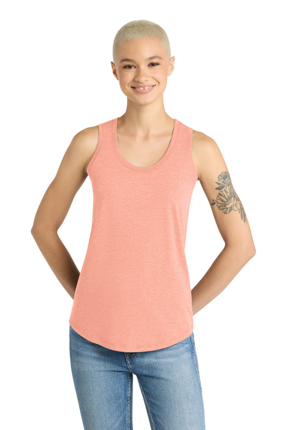 District Women's Perfect Tri Racerback Tank DM138L Heathered Dusty Peach