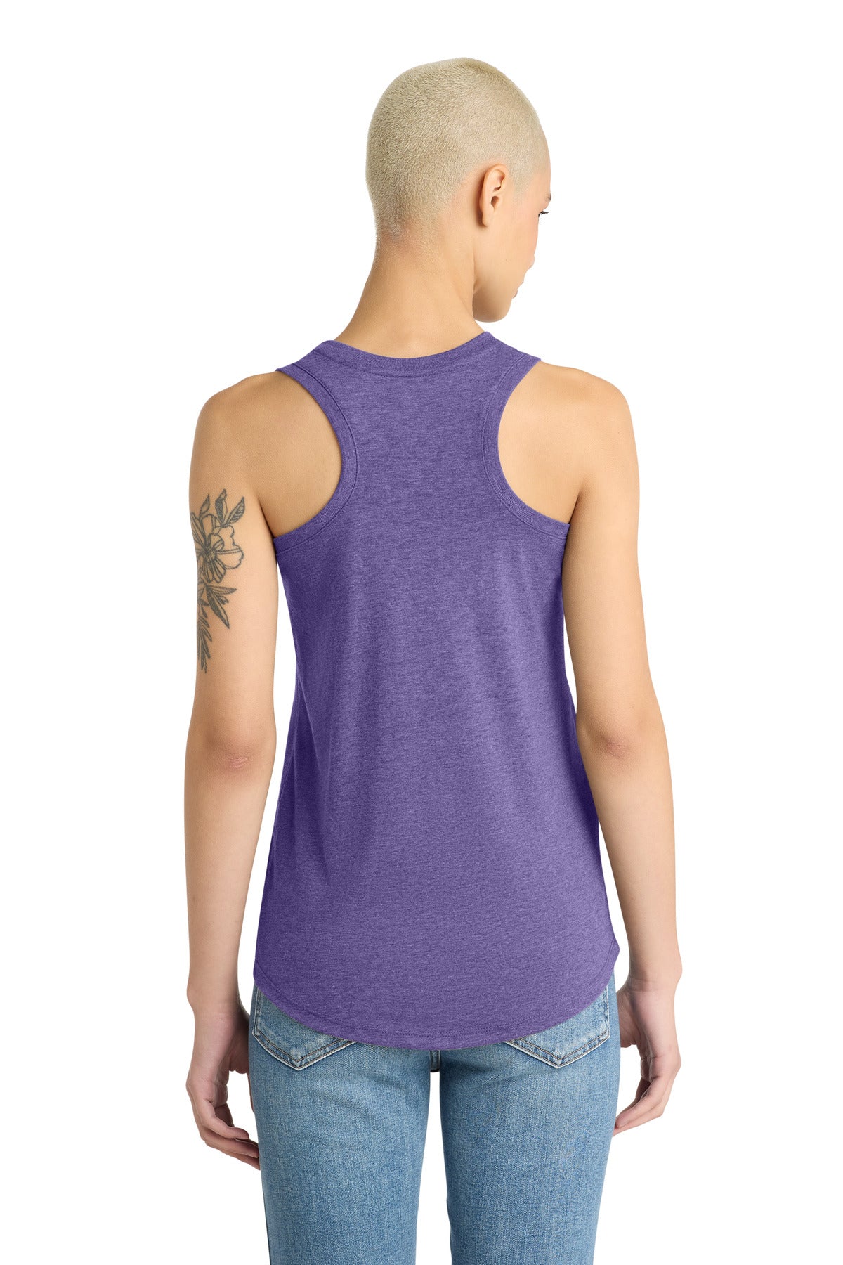 District Women's Perfect Tri Racerback Tank DM138L Purple Frost