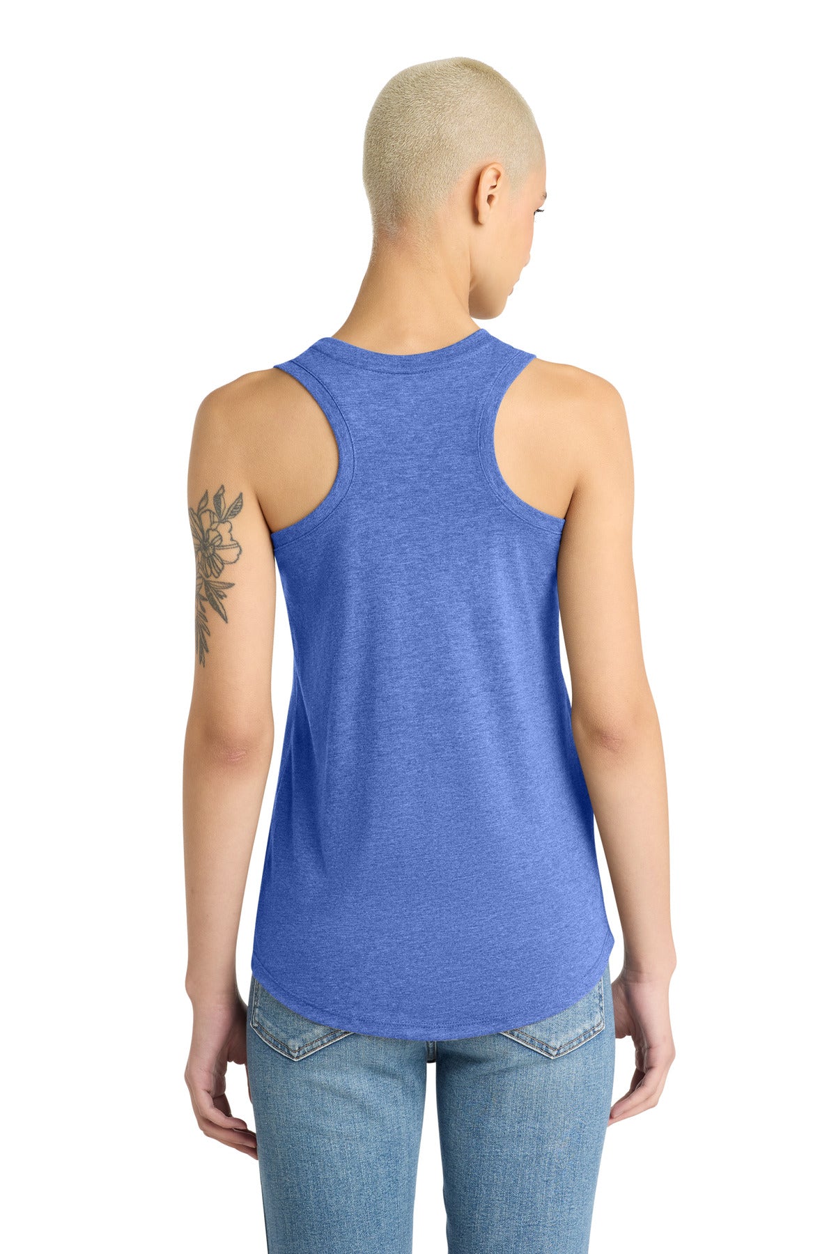 District Women's Perfect Tri Racerback Tank DM138L Royal Frost