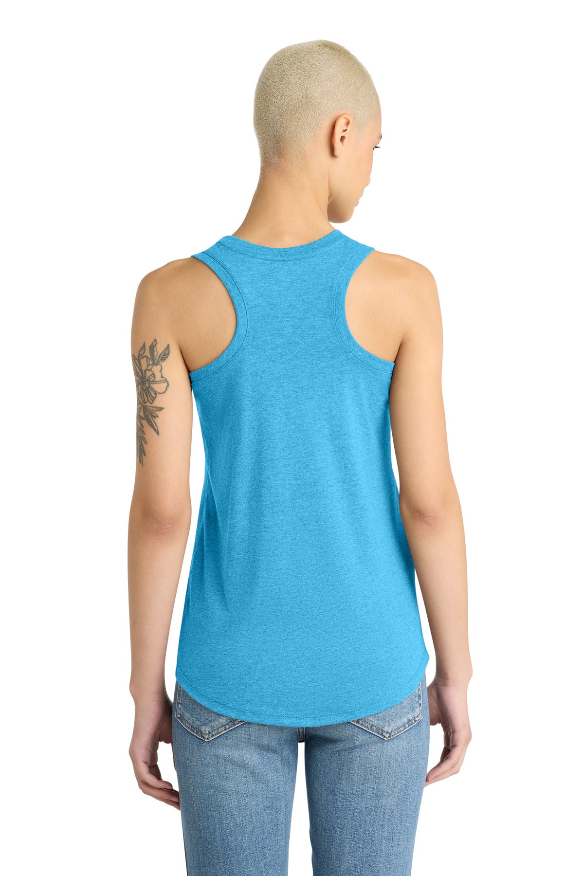 District Women's Perfect Tri Racerback Tank DM138L Turquoise Frost
