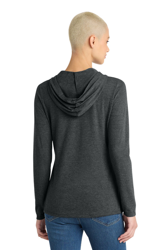 District Women's Perfect Tri Long Sleeve Hoodie DM139L Black Frost