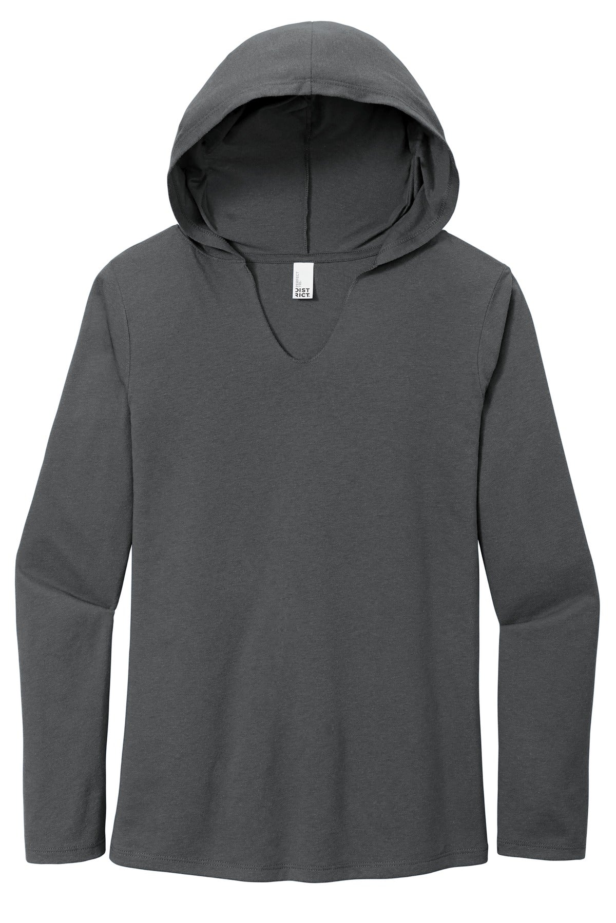District Women's Perfect Tri Long Sleeve Hoodie DM139L Charcoal