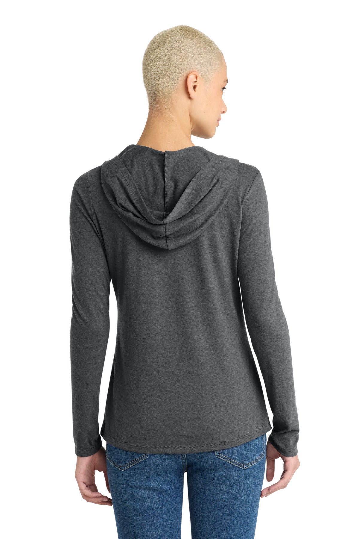 District Women's Perfect Tri Long Sleeve Hoodie DM139L Charcoal