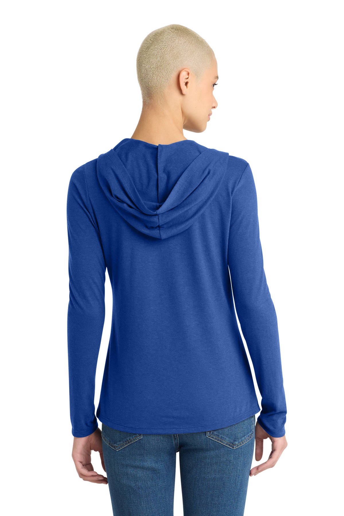 District Women's Perfect Tri Long Sleeve Hoodie DM139L Deep Royal