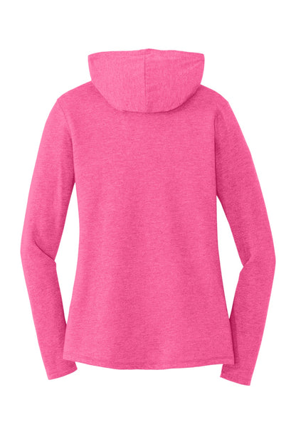 District Women's Perfect Tri Long Sleeve Hoodie DM139L Fuchsia Frost