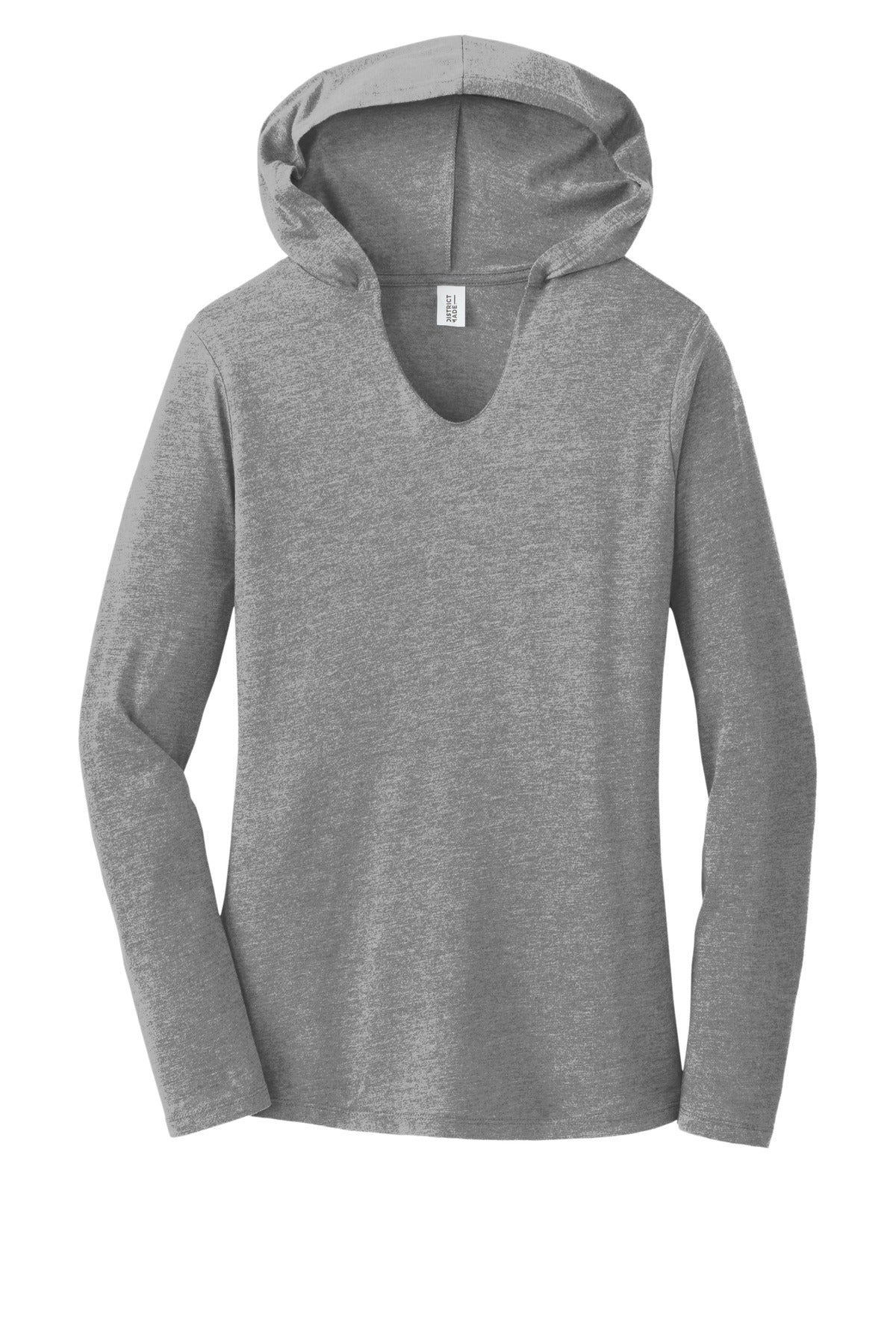 District Women's Perfect Tri Long Sleeve Hoodie DM139L Grey Frost