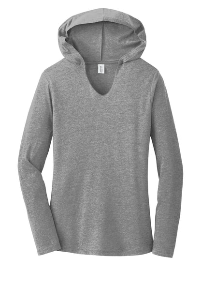 District Women's Perfect Tri Long Sleeve Hoodie DM139L Grey Frost