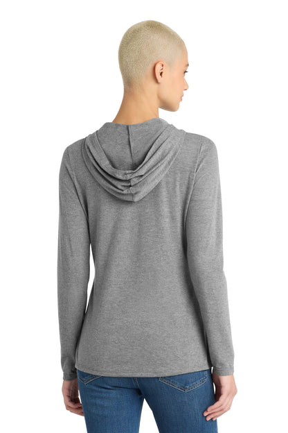 District Women's Perfect Tri Long Sleeve Hoodie DM139L Grey Frost