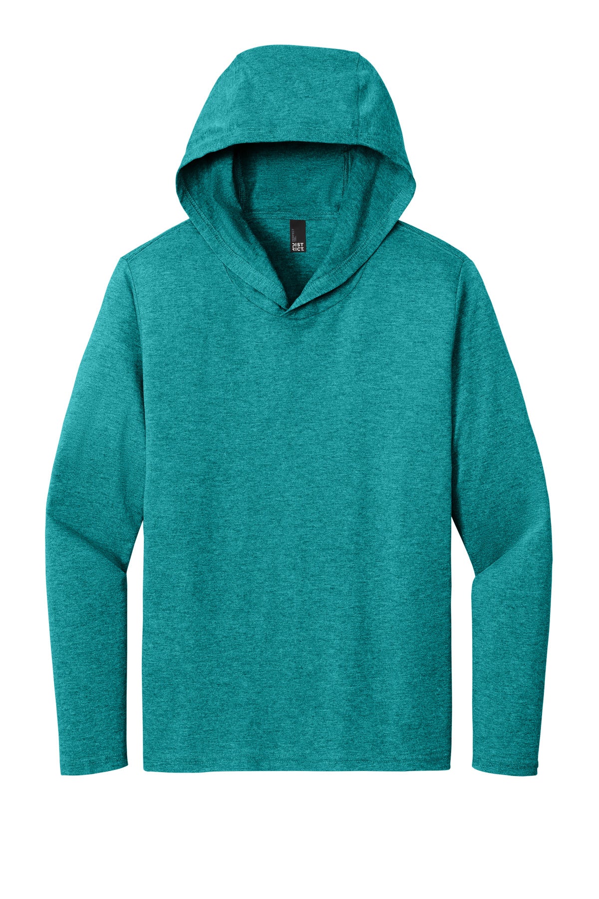 District Perfect Tri Long Sleeve Hoodie DM139 Heathered Teal