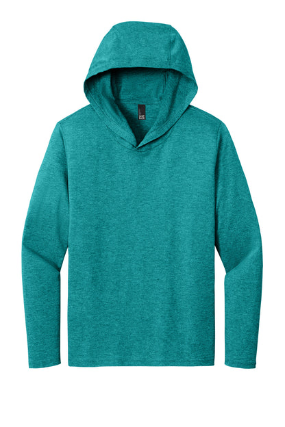 District Perfect Tri Long Sleeve Hoodie DM139 Heathered Teal