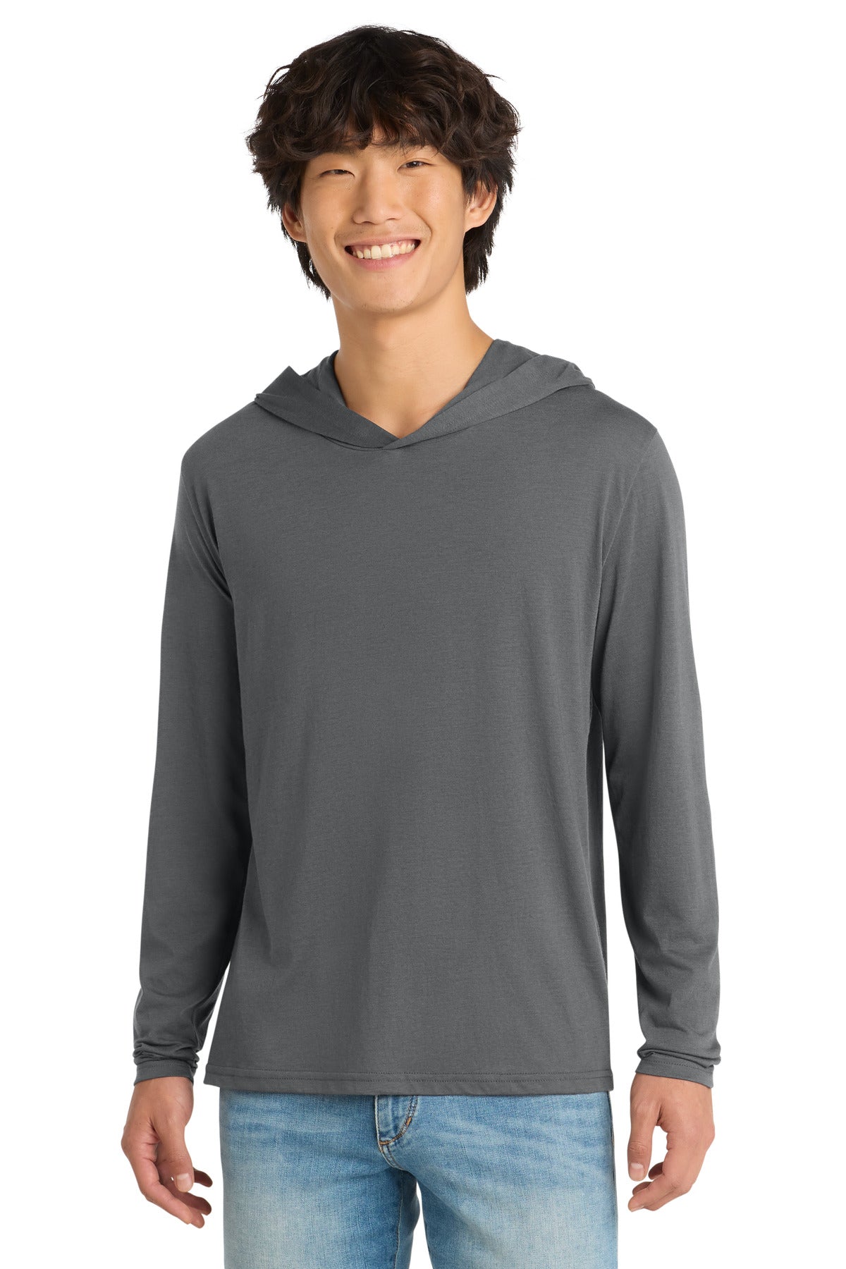 District Perfect Tri Long Sleeve Hoodie DM139 Charcoal