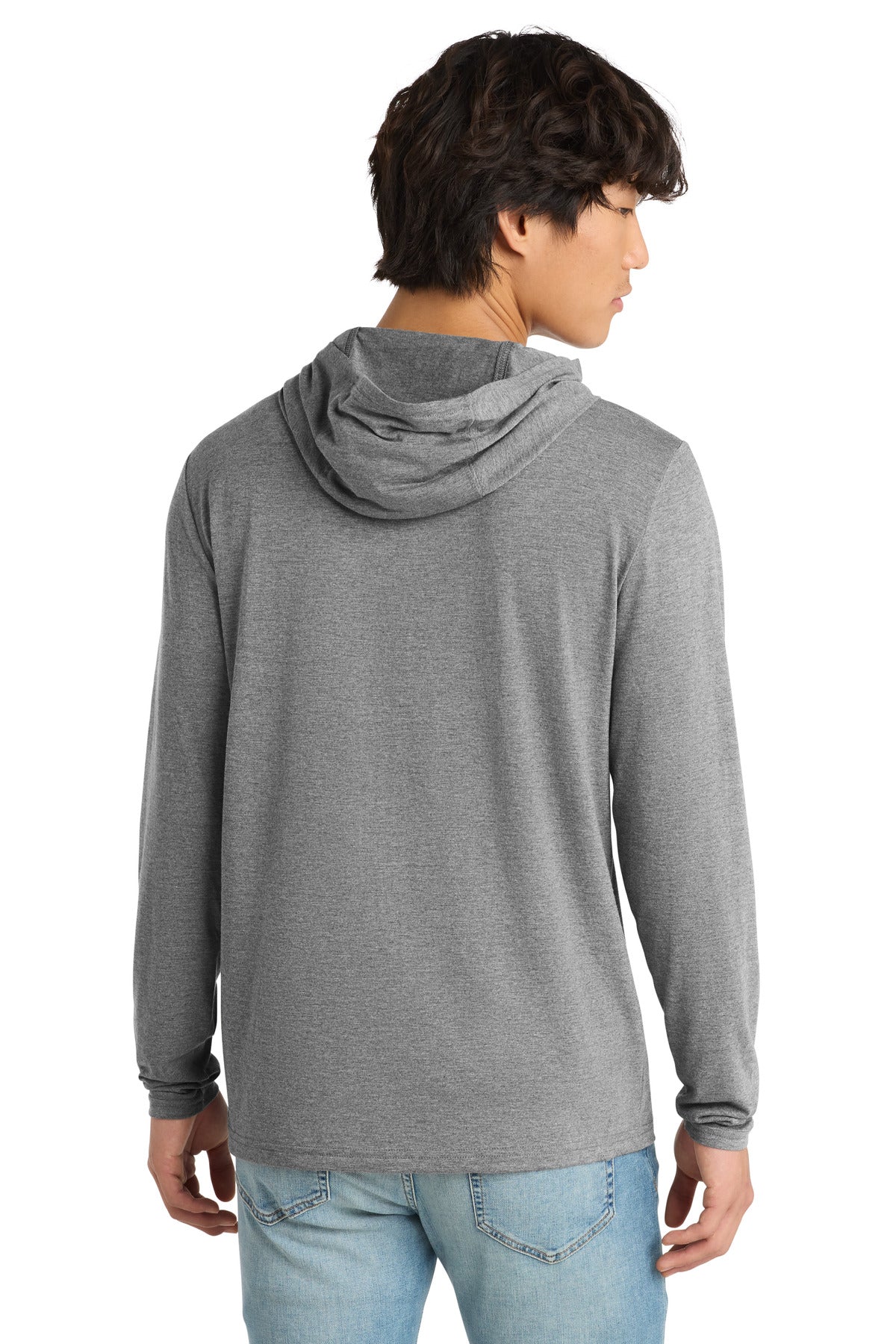 District Perfect Tri Long Sleeve Hoodie DM139 Grey Frost