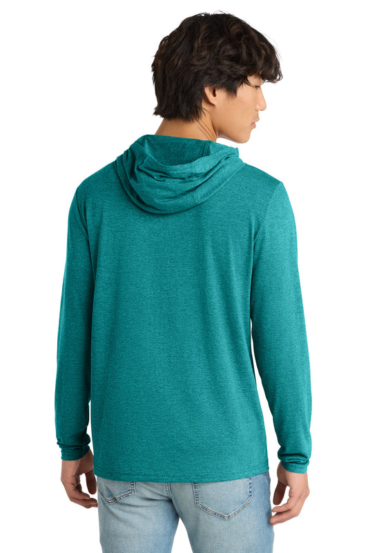 District Perfect Tri Long Sleeve Hoodie DM139 Heathered Teal