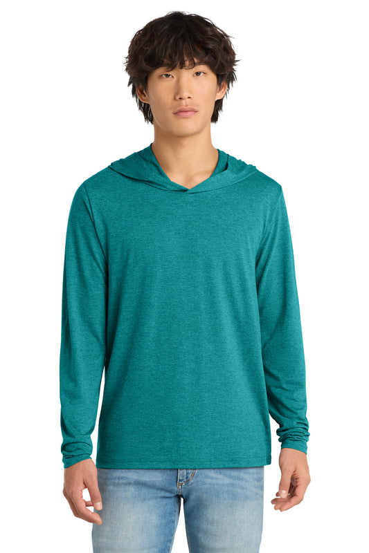 District Perfect Tri Long Sleeve Hoodie DM139 Heathered Teal