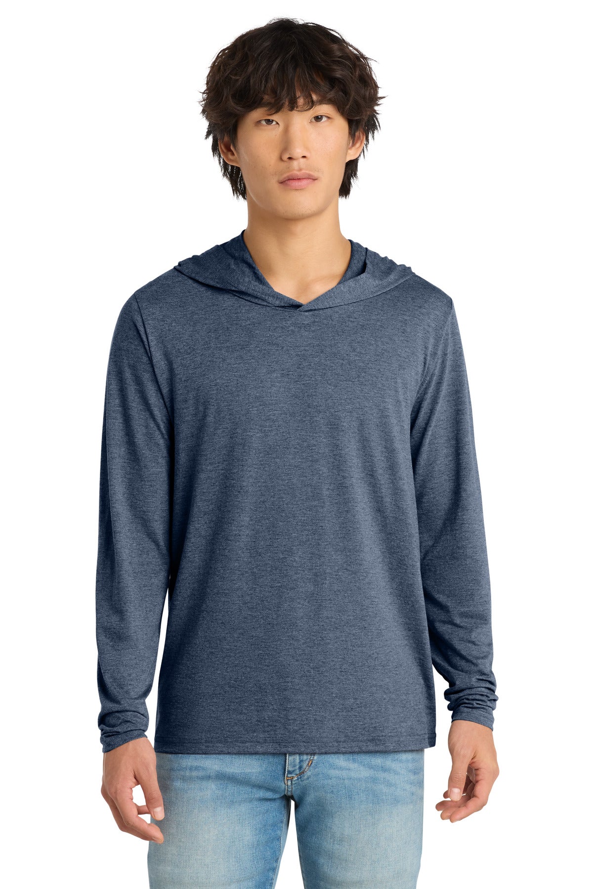 District Perfect Tri Long Sleeve Hoodie DM139 Navy Frost
