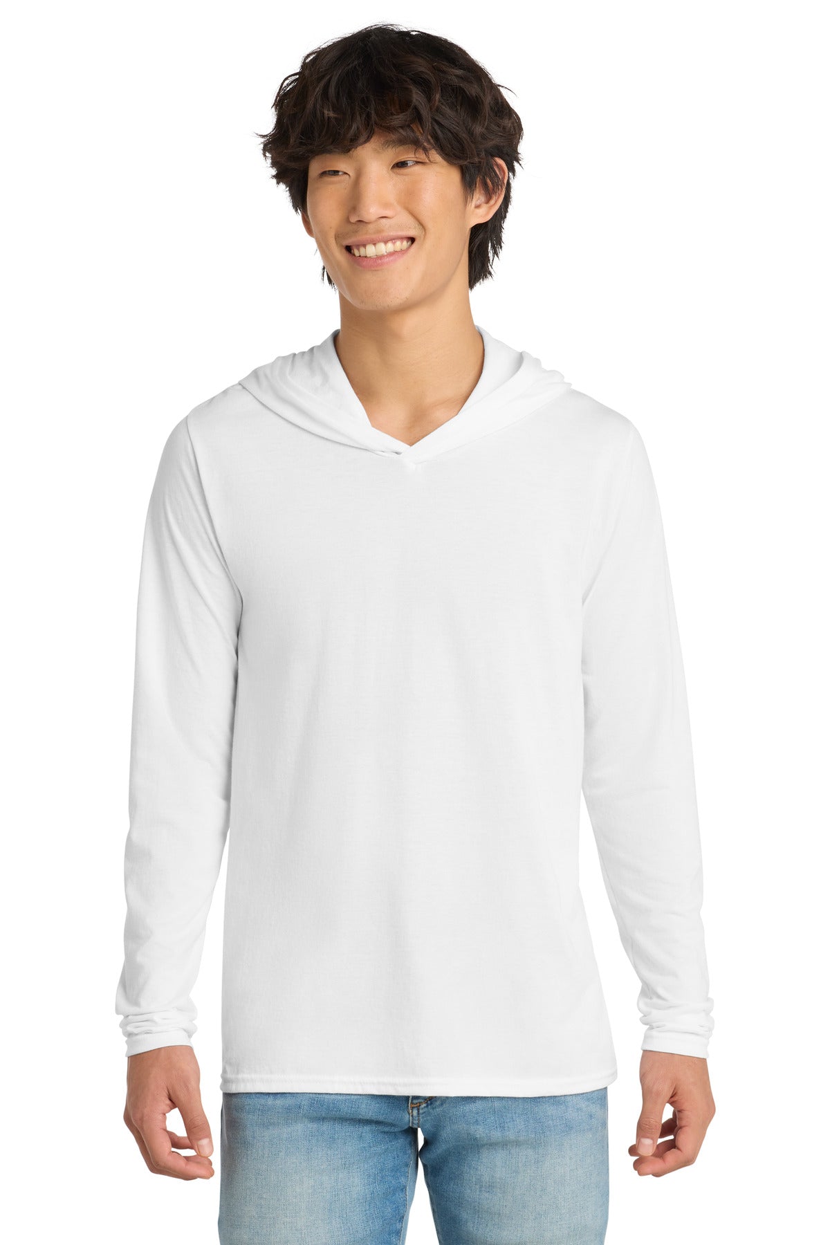 District Perfect Tri Long Sleeve Hoodie DM139 White