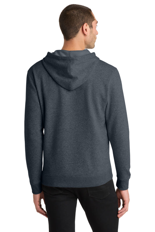 District Lightweight Fleece Hoodie DM391 Heathered Navy