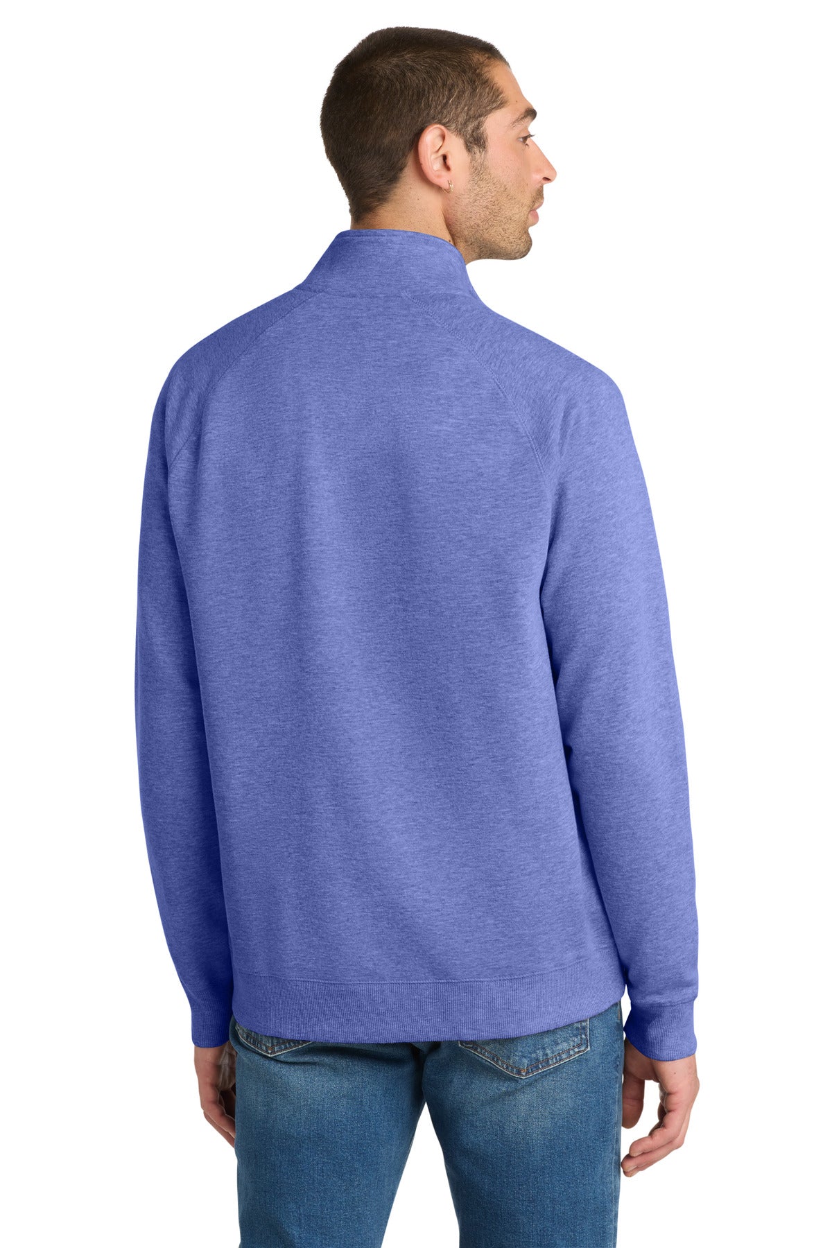 District Lightweight Fleece 1/4-Zip DM392 Heathered Deep Royal