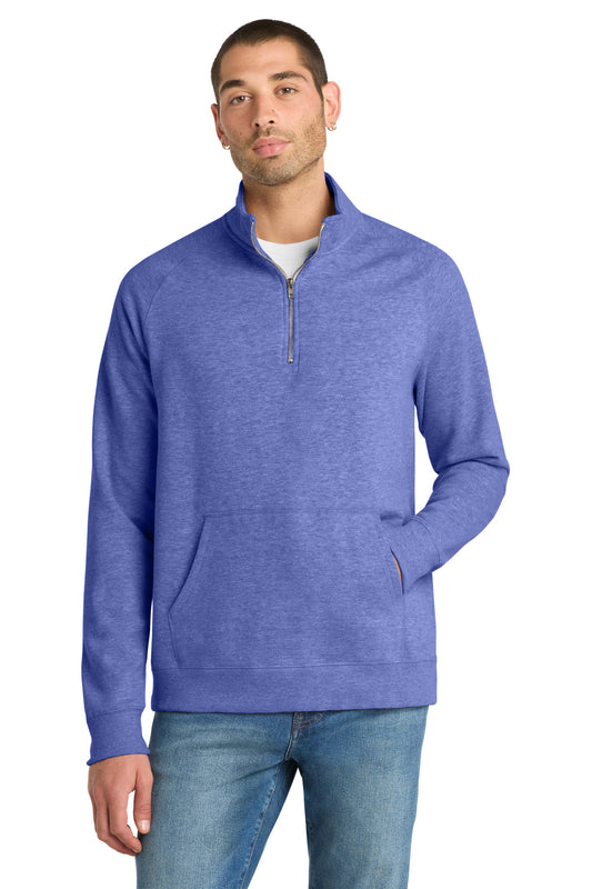 District Lightweight Fleece 1/4-Zip DM392 Heathered Deep Royal