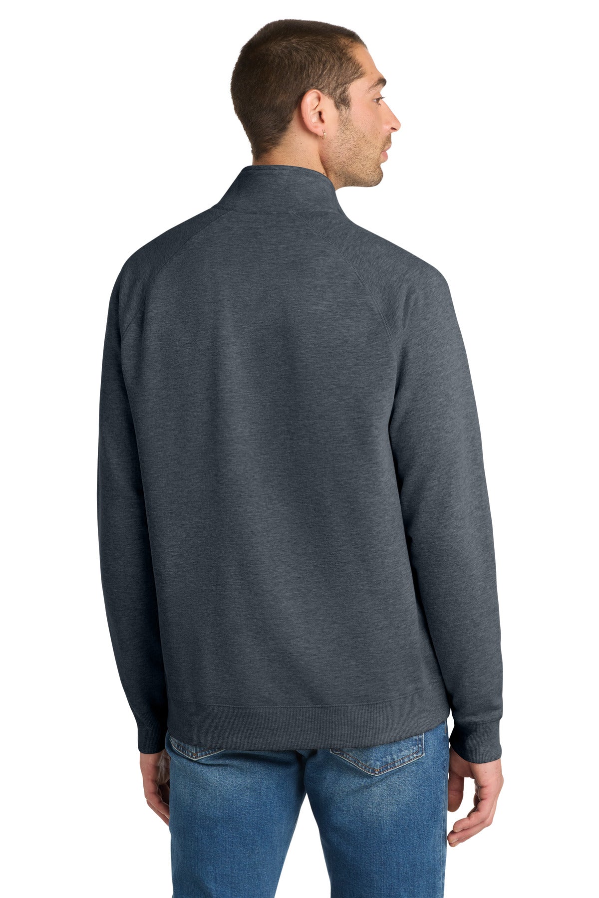 District Lightweight Fleece 1/4-Zip DM392 Heathered Navy