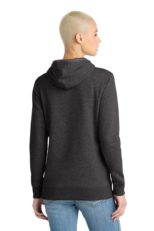 District Women's Lightweight Fleece Hoodie DM493 Heathered Black
