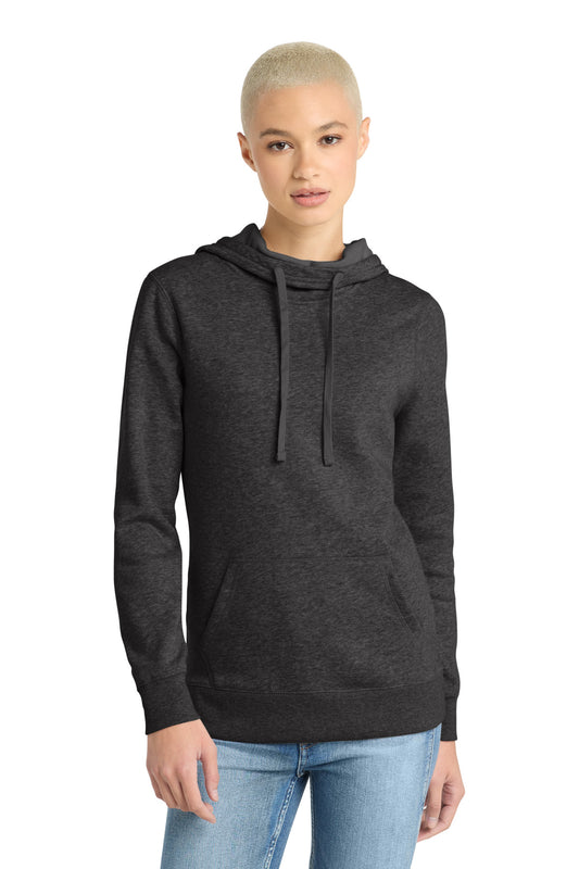 District Women's Lightweight Fleece Hoodie DM493 Heathered Black