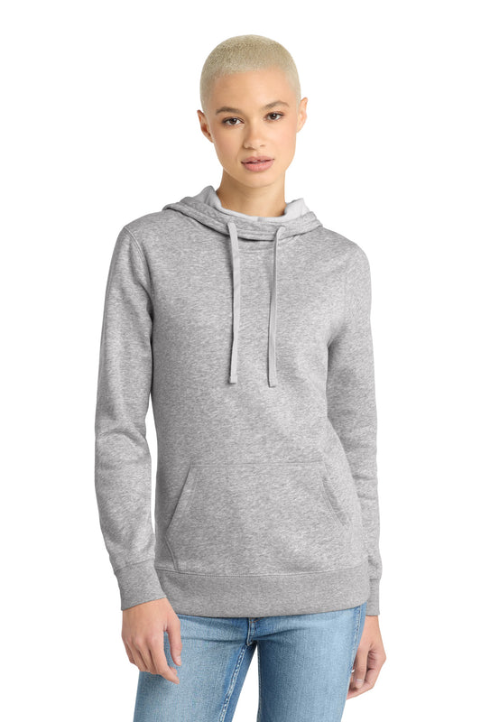 District Women's Lightweight Fleece Hoodie DM493 Heathered Grey
