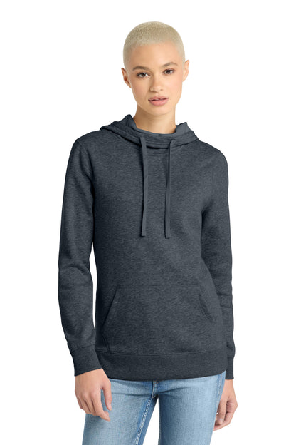District Women's Lightweight Fleece Hoodie DM493 Heathered Navy
