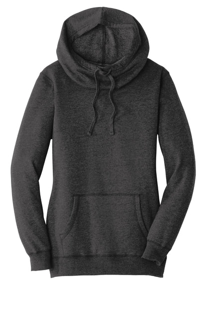 District Women's Lightweight Fleece Hoodie DM493 Heathered Black