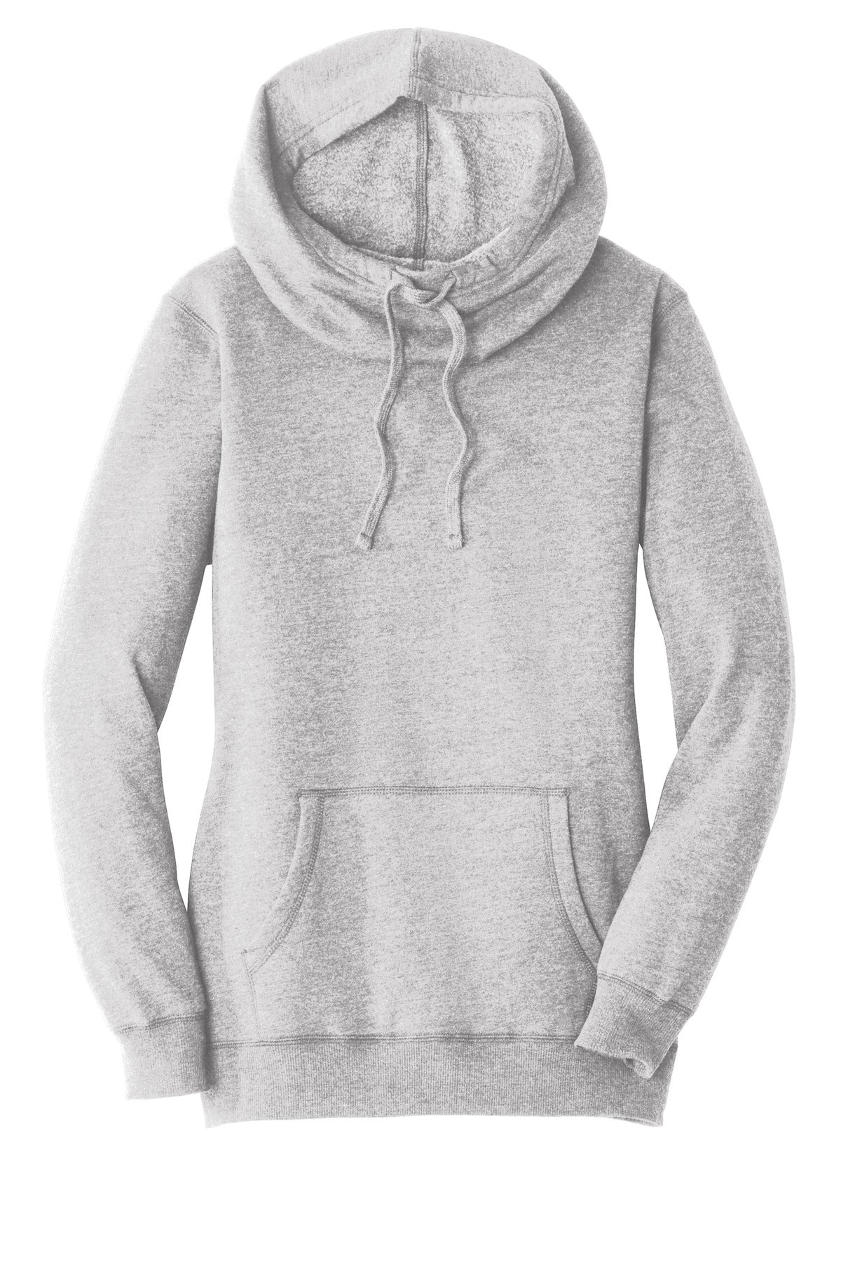 District Women's Lightweight Fleece Hoodie DM493 Heathered Grey