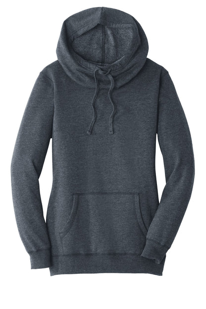 District Women's Lightweight Fleece Hoodie DM493 Heathered Navy