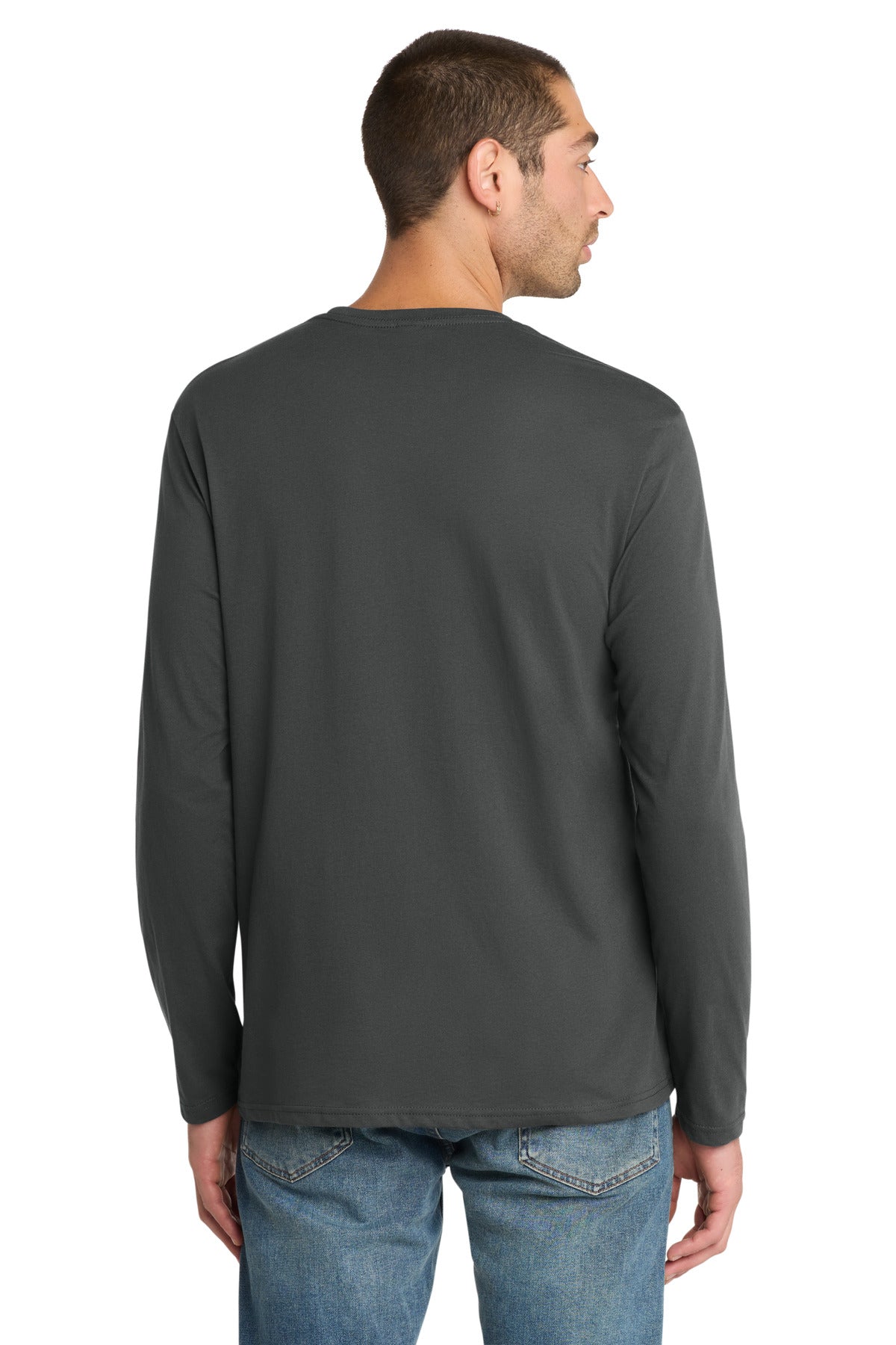 District Perfect Weight Long Sleeve Tee DT105 Charcoal