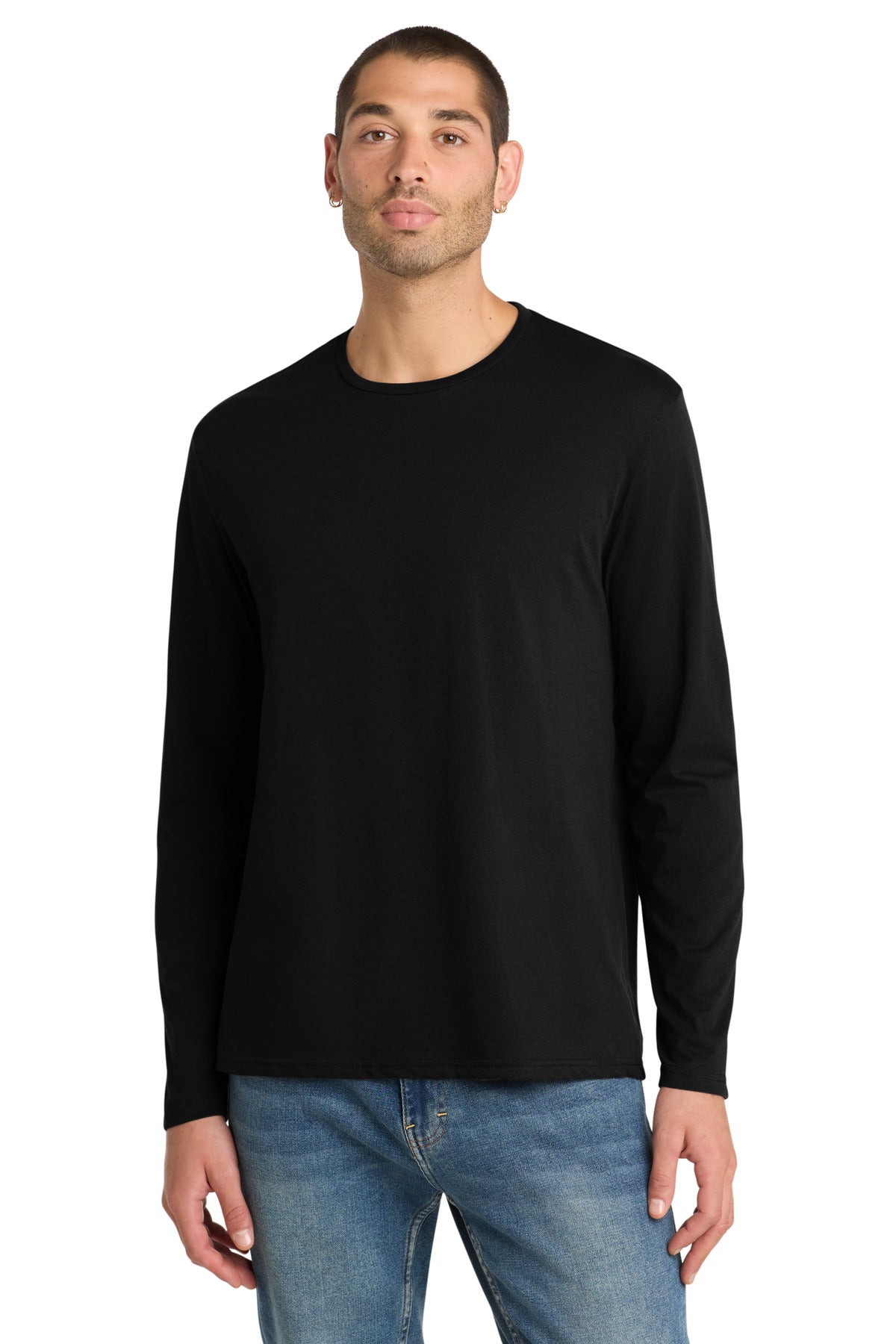 District Perfect Weight Long Sleeve Tee DT105 Jet Black