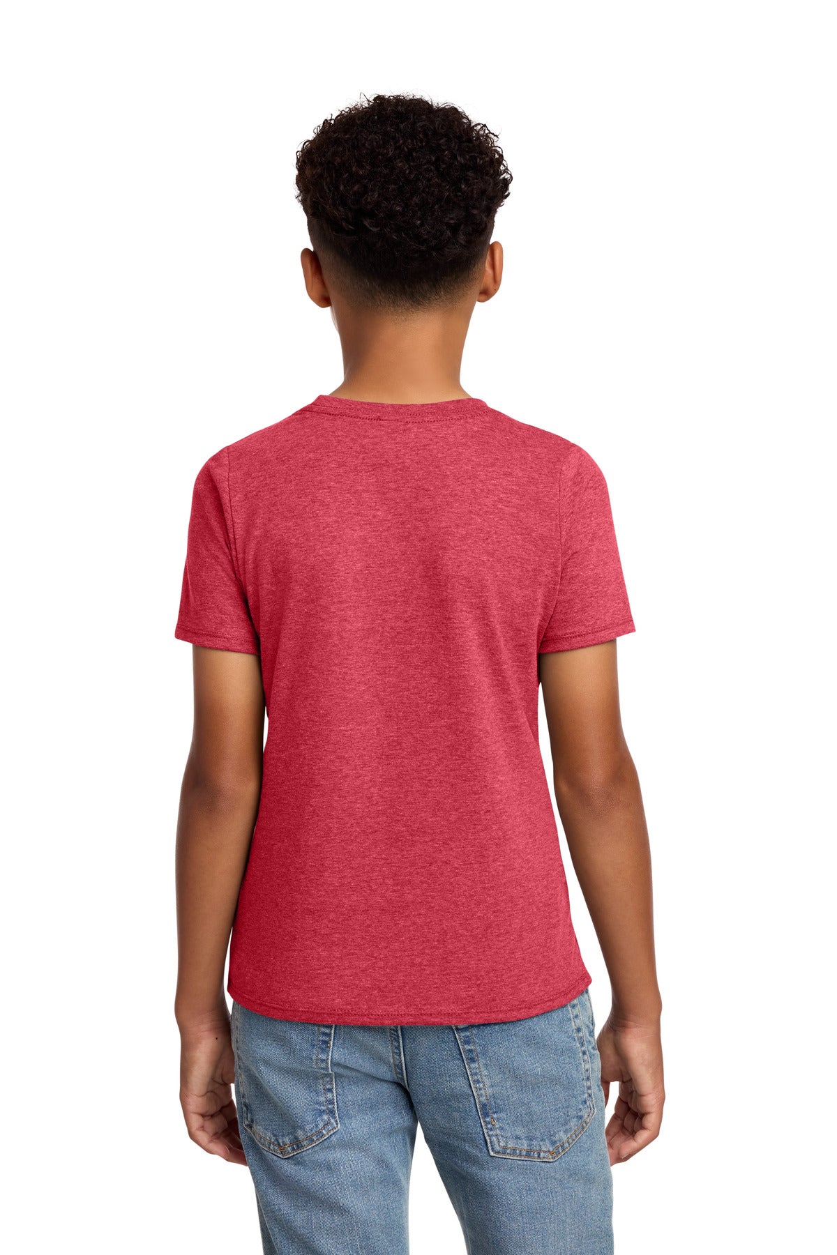 District Youth Perfect Blend CVC Tee DT108Y Heathered Red