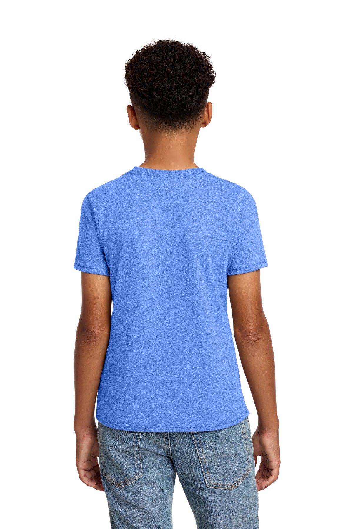 District Youth Perfect Blend CVC Tee DT108Y Heathered Royal