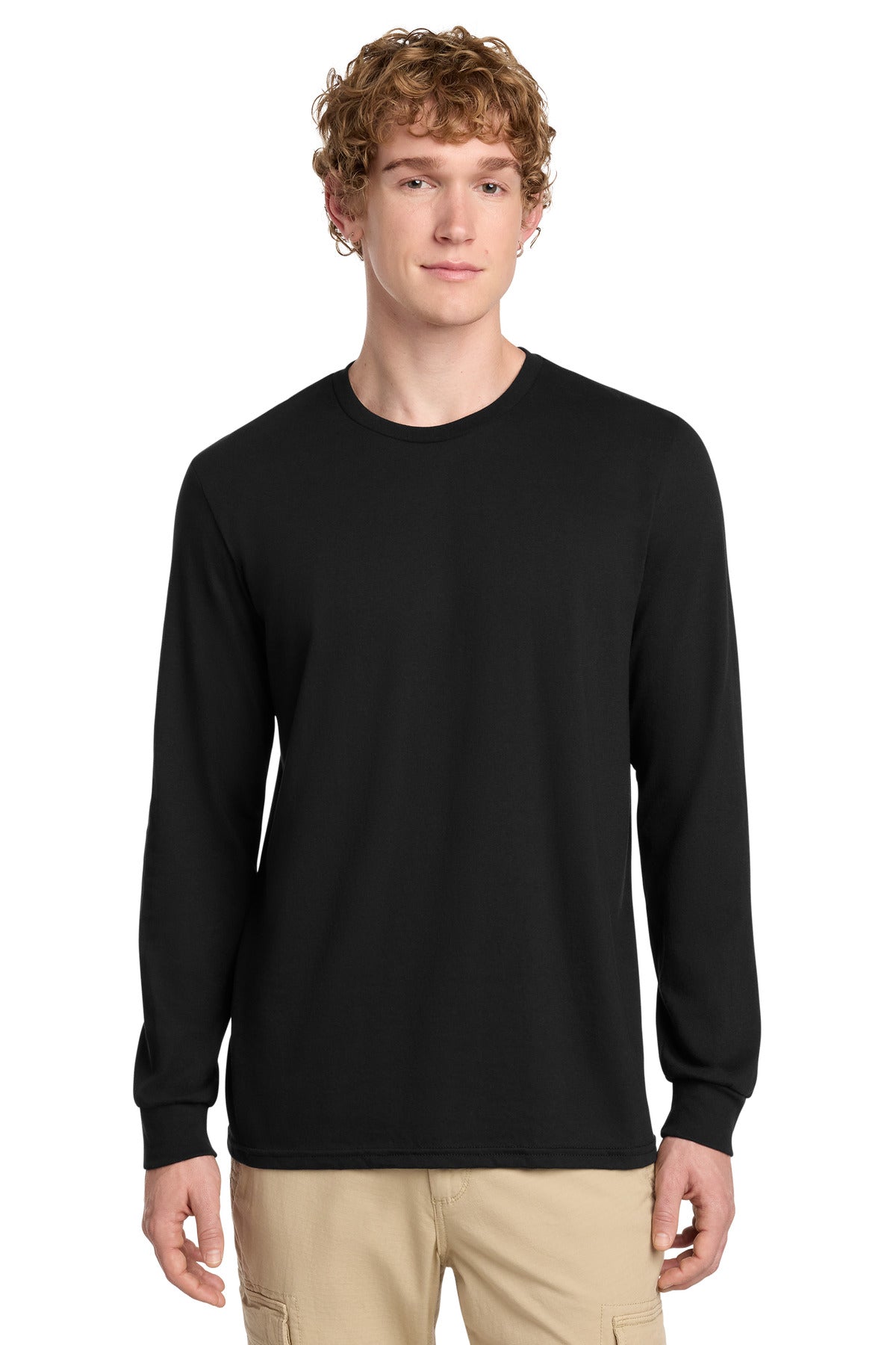 District Perfect Blend CVC Long Sleeve Tee DT109 Black
