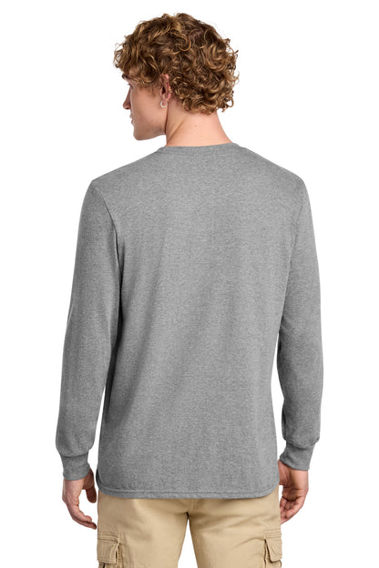District Perfect Blend CVC Long Sleeve Tee DT109 Grey Frost