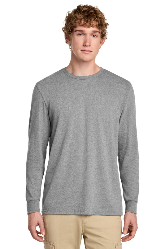 District Perfect Blend CVC Long Sleeve Tee DT109 Grey Frost