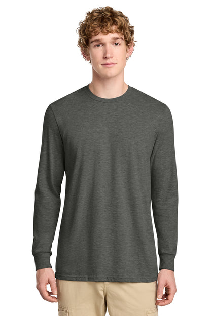 District Perfect Blend CVC Long Sleeve Tee DT109 Heathered Charcoal