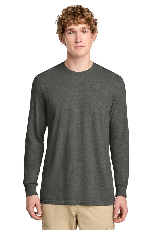 District Perfect Blend CVC Long Sleeve Tee DT109 Heathered Charcoal