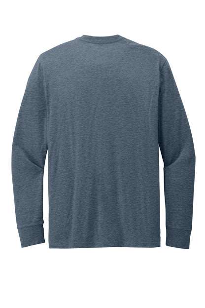 District Perfect Blend CVC Long Sleeve Tee DT109 Heathered Navy