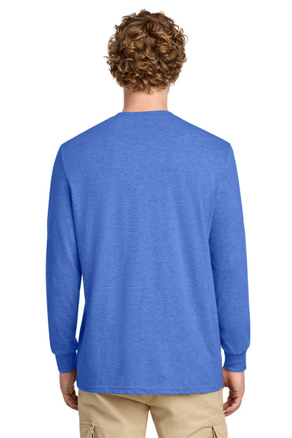 District Perfect Blend CVC Long Sleeve Tee DT109 Heathered Royal