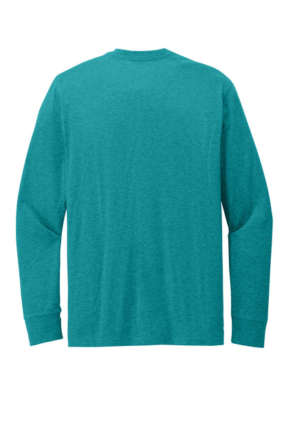 District Perfect Blend CVC Long Sleeve Tee DT109 Heathered Teal