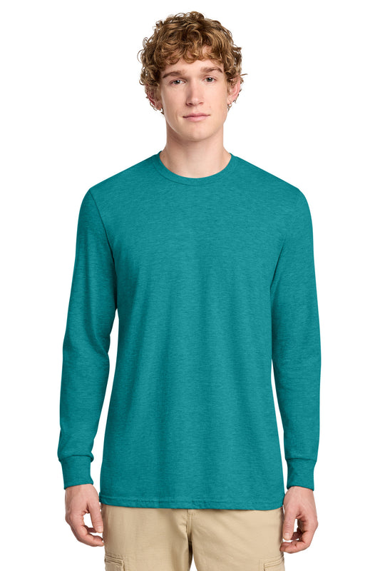 District Perfect Blend CVC Long Sleeve Tee DT109 Heathered Teal