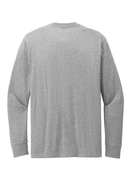 District Perfect Blend CVC Long Sleeve Tee DT109 Light Heather Grey