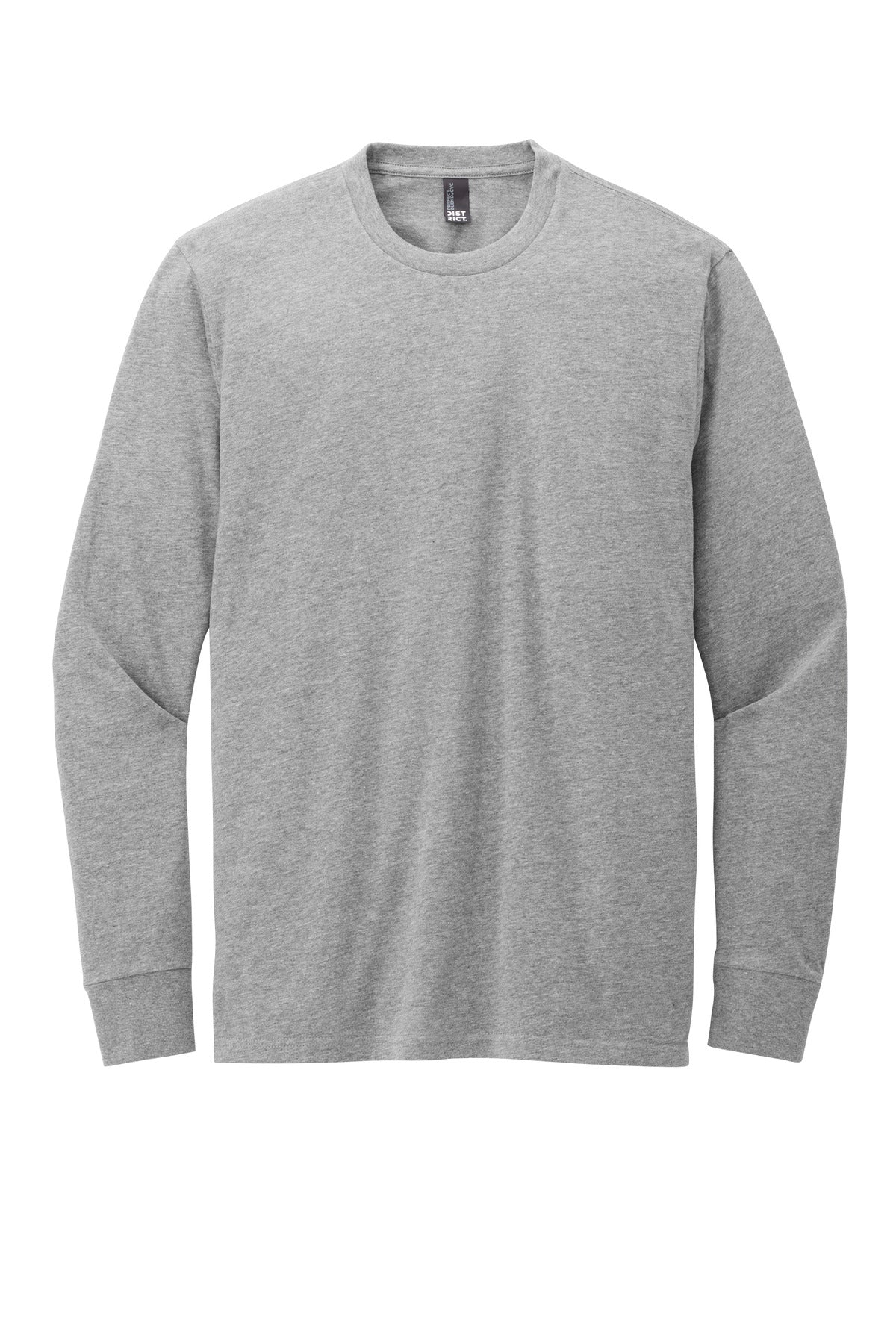 District Perfect Blend CVC Long Sleeve Tee DT109 Light Heather Grey