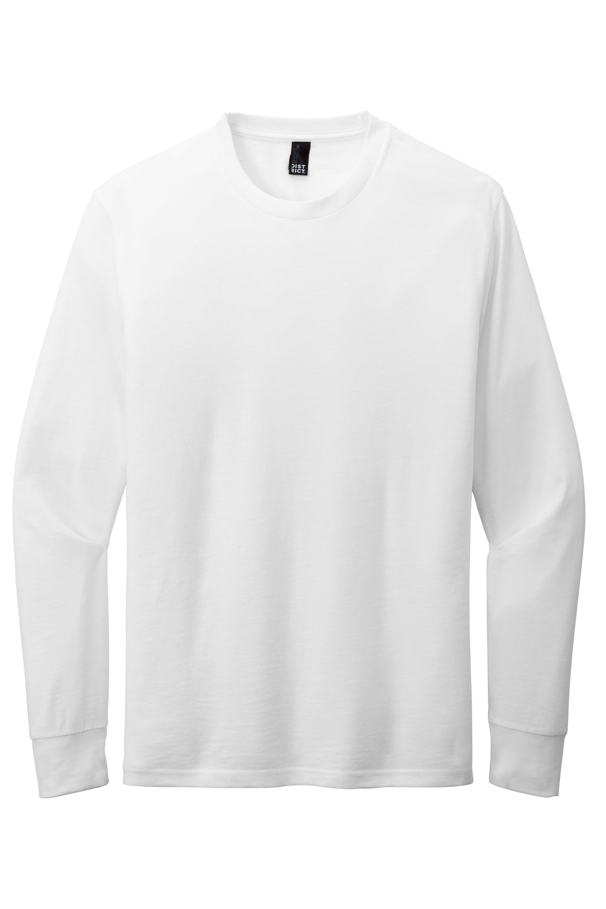 District Perfect Blend CVC Long Sleeve Tee DT109 White