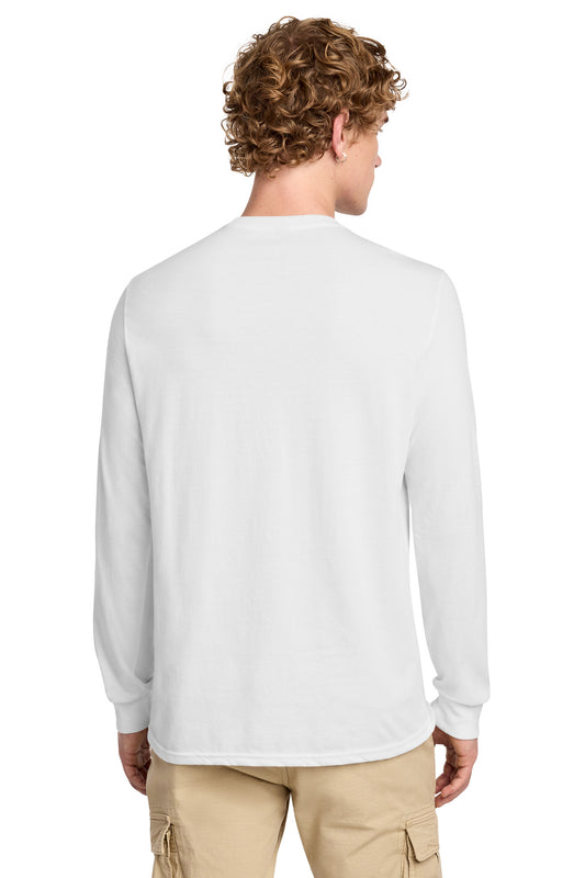 District Perfect Blend CVC Long Sleeve Tee DT109 White